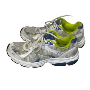 Ryka Skylar white/ yellow/ blue ortholite running shoes size 7